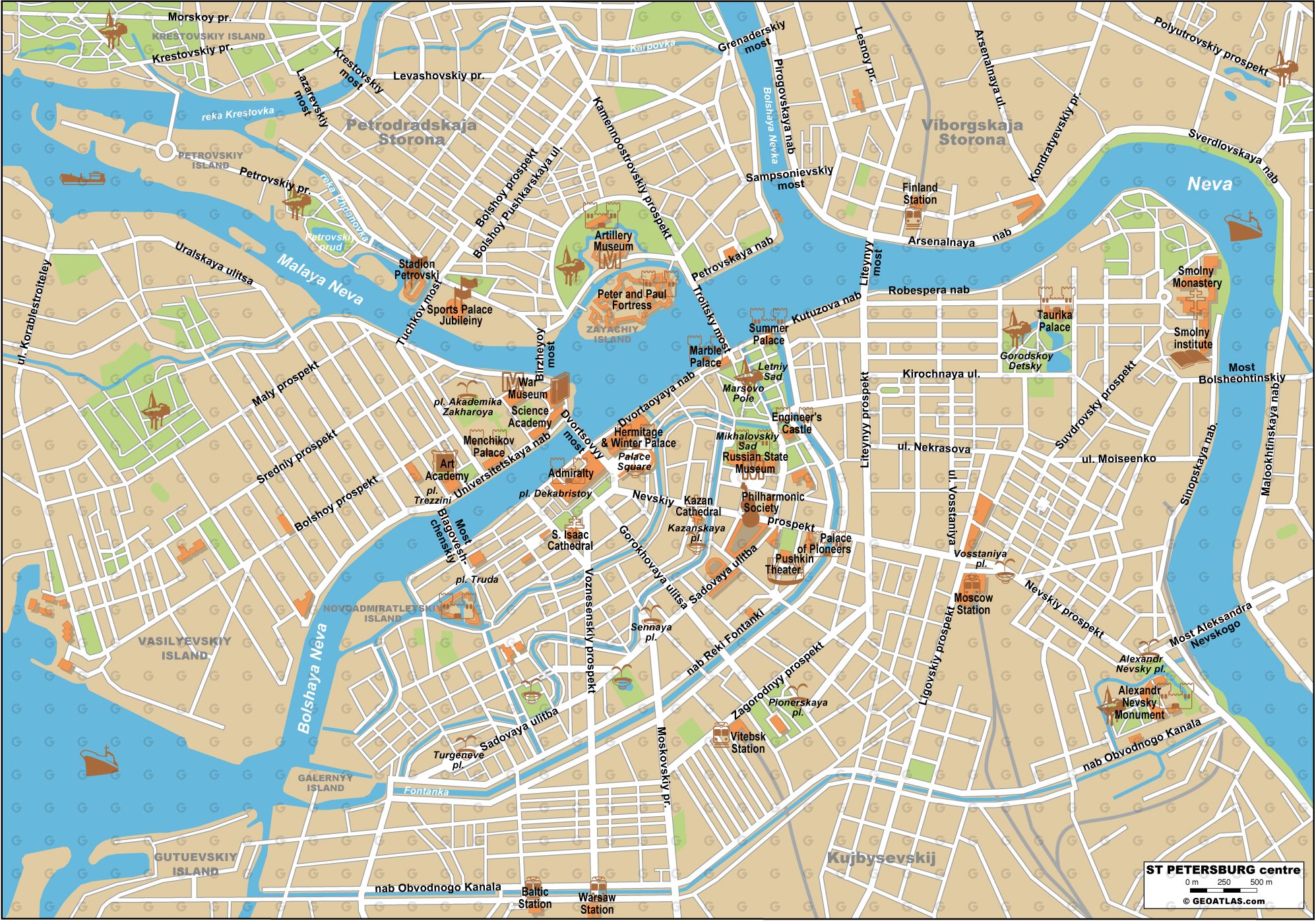санкт петербурга на карте